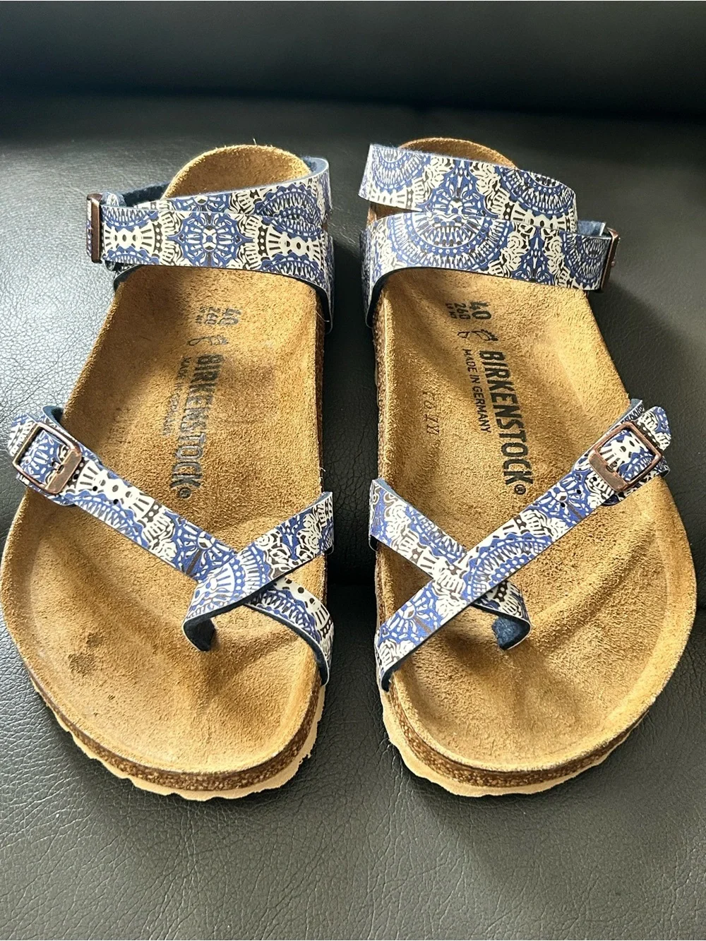 Yara Birkenstocks Rare Blue Print Size 40 - Picture 4 of 13